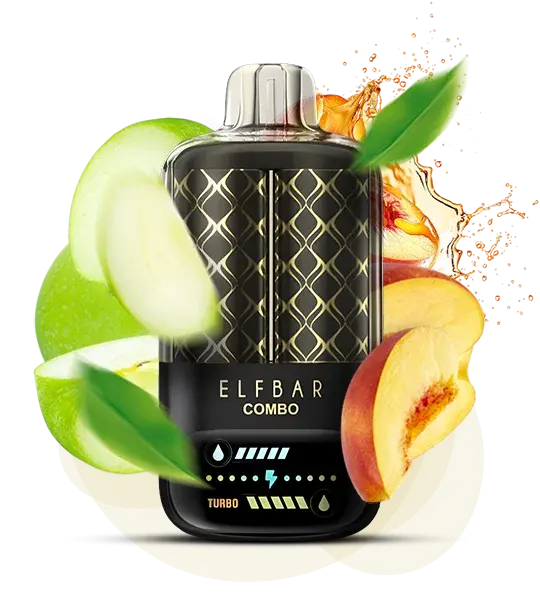 Elf Bar Combo 25000 Apple & Juicy Peach - Яблоко и Соковый Персик - купить в Киеве с доставкой по Украине