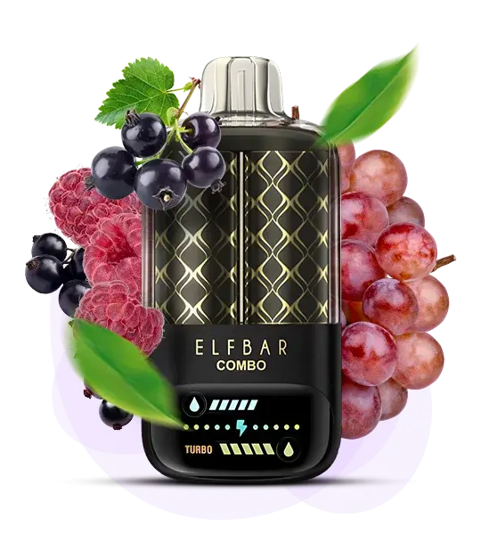 Elf Bar Combo 25000 Blackcurrant Raspberry & Grape - Малина и Виноград, Черная смородина - купить в Киеве с доставкой по Украине