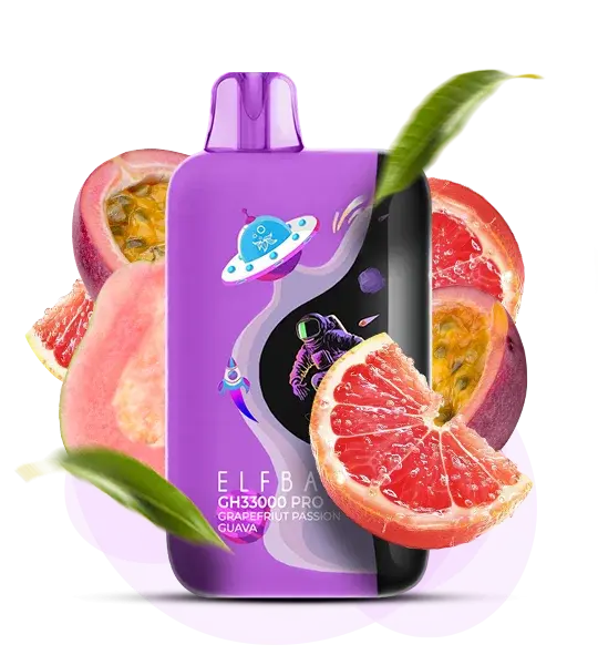 Elf Bar GH 33000 Pro Grapefruit Passion Guava - Грейпфрут страсть гуава Грейпфрут страсть гуава - фото оригинального Эльф Бар с доставкой по Украине