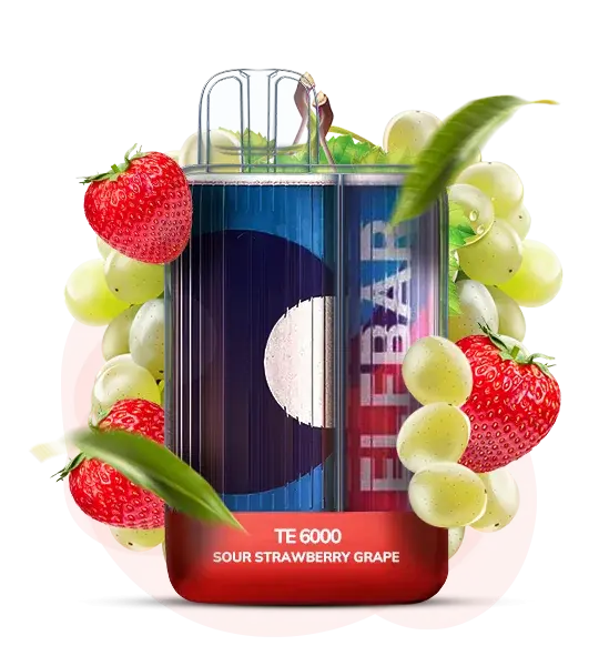 Elf Bar TE6000 Sour Strawberry Grape - Кислая клубника и виноград 🍓🍇 - купить в Киеве с доставкой по Украине