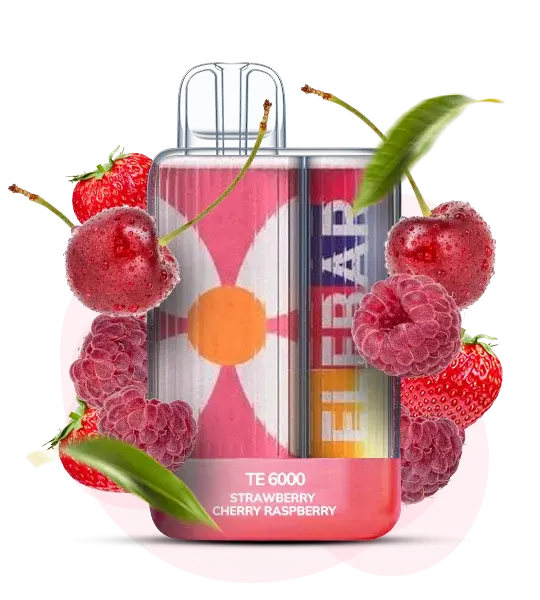 Elf Bar TE6000 Strawberry Cherry Raspberry - Клубника, вишня и малина 🍓🍒🫐 - купить в Киеве с доставкой по Украине