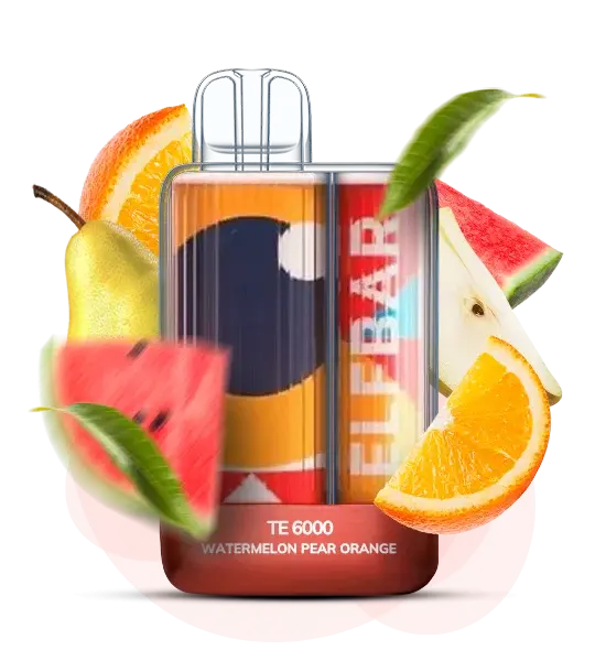 Elf Bar ТЕ6000 Watermelon Pear Orange - Арбуз, груша и апельсин 🍉🍐🍊 - фото оригинального Эльф Бар с доставкой по Украине