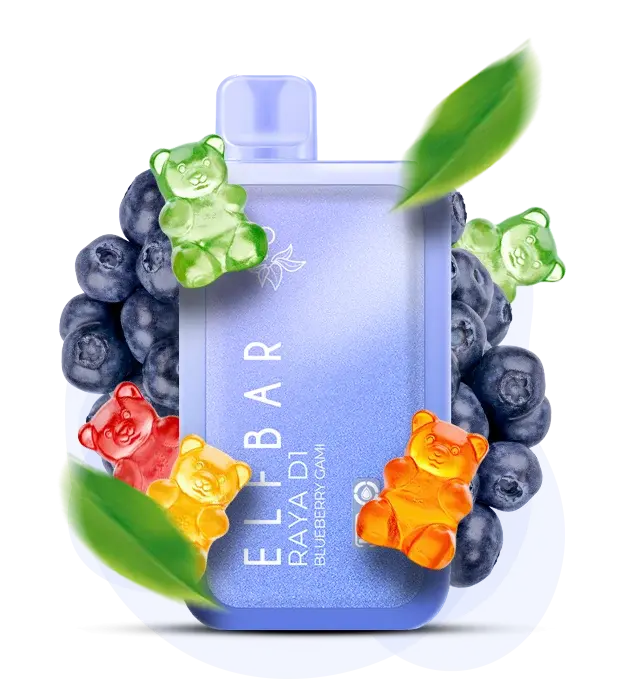 Elf Bar RAYA 13000 Blueberry Gami - Черничные желейные мишки из черники - купить в Киеве с доставкой по Украине